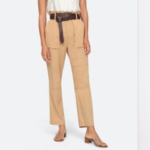 Sea By Newyork Scott Straight Khaki Cotton Paperbag Pant